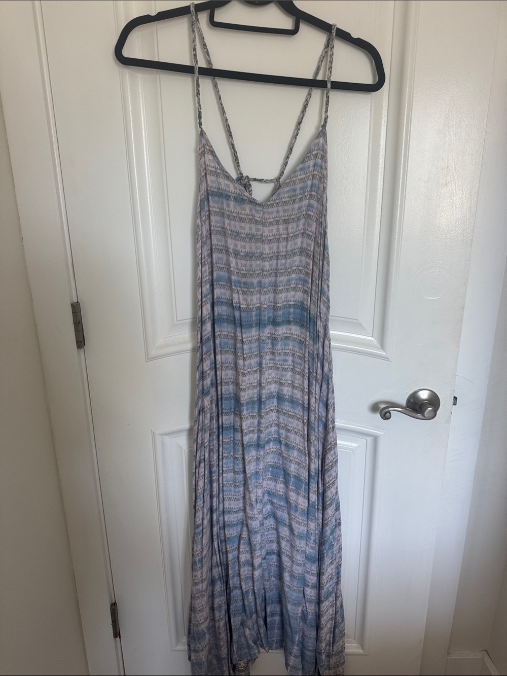 Billabong Blue and Cream Striped Lightweight Maxi Slip Dress